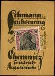 Timbre-monnaie Lehmann & Leichseuring à Chemnitz - 50 pfennig brun sur carton fendu - face
