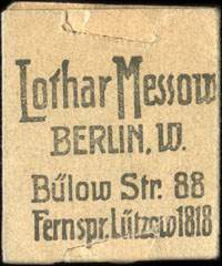 Timbre-monnaie Lothar Messow à Berlin - 15 pfennig violet sous carton - fermé - face