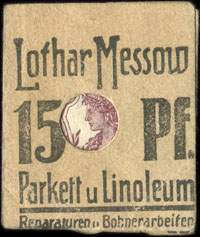 Timbre-monnaie Lothar Messow à Berlin - 15 pfennig violet sous carton - fermé - dos