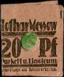Timbre-monnaie Lothar Messow à Berlin - 20 pfennig vert sous carton - fermé - dos