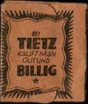 Timbre-monnaie Tietz - 20 pfennig Germania sous carton brun - fermé - face