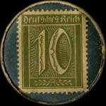  de 10 pfennig olive sur fond bleu
