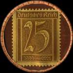 Timbre-monnaie Markenhaus Dannenbaum à Dortmund - 25 pfennig brun sur fond marron - revers