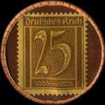 Timbre de 25 pfennig brun sur fond marron