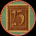 Timbre-monnaie Markenhaus Dannenbaum à Dortmund - 25 pfennig brun sur fond vert - revers