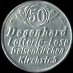 Timbre-monnaie Degenhard Lotterie-Lose - Gelsenkirchen Kirchstr. 5 - Allemagne - briefmarkenkapselgeld
