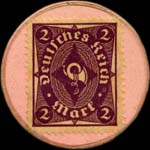 Timbre-monnaie Dexter - 2 mark violet et blanc sur fond rose - revers