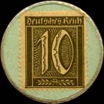 Timbre-monnaie Dexter - 10 pfennig olive sur fond vert - revers