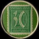 Timbre-monnaie Donner's Stempel - 30 pfennig vert sur fond vert - revers