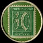 Timbre de 30 pfennig vert sur fond vert