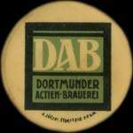 Timbre-monnaie DAB - Dortmunder Actien-Brauerei type 2 - 10 pfennig olive sur fond bordeaux - avers