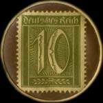 Timbre-monnaie DAB - Dortmunder Actien-Brauerei type 2 - 10 pfennig olive sur fond bordeaux - revers