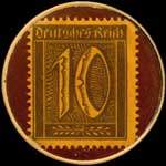 Timbre-monnaie DAB - Dortmunder Actien-Brauerei type 2 - 10 pfennig brun sur fond bordeaux - revers