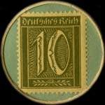 Timbre-monnaie DAB - Dortmunder Actien-Brauerei type 2 - 10 pfennig olive sur fond vert - revers