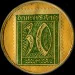 Timbre-monnaie DAB - Dortmunder Actien-Brauerei type 2 - 30 pfennig vert sur fond jaune - revers