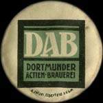 Timbre-monnaie DAB - Dortmunder Actien-Brauerei type 3 - 15 pfennig bleu-vert sur fond rose - avers