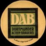 Timbre-monnaie DAB - Dortmunder Actien-Brauerei type 2 - 5 pfennig bordeaux sur fond bleu - avers
