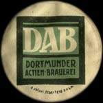 Timbre-monnaie DAB - Dortmunder Actien-Brauerei type 3 - 5 pfennig bordeaux sur fond vert - avers