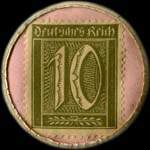 Timbre-monnaie DAB - Dortmunder Actien-Brauerei type 3 - 10 pfennig olive sur fond rose - revers