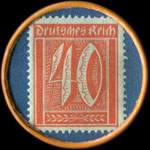 Timbre-monnaie Düsing à Horst - 40 pfennig orange sur fond bleu - Type 1 = botte - revers