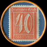 Timbre de 40 pfennig orange sur fond bleu