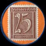 Timbre-monnaie Echt Briesnitzer Mineralbrunnen type 1 - 25 pfennig marron sur fond orange - revers