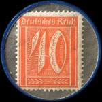 Timbre-monnaie Echt Briesnitzer Mineralbrunnen type 1 - 40 pfennig orange sur fond gris - revers