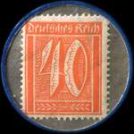 Timbre de 40 pfennig orange sur fond gris