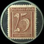 Timbre de 25 pfennig marron sur fond orange