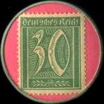 Timbre-monnaie Echt Briesnitzer Mineralbrunnen type 2 - 30 pfennig vert sur fond rose - revers