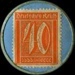 Timbre de 40 pfennig rouge sur fond bleu