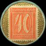 Timbre de 50 pfennig orange sur fond dor�