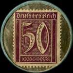 Timbre de 50 pfennig violet sur fond brun