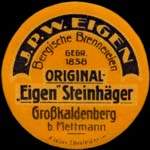 Timbre-monnaie J.P.W. Eigen à Gross-Kaldenberg type 1 - 5 pfennig bordeaux sur fond rose - avers
