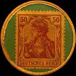 Timbre-monnaie J.P.W. Eigen à Gross-Kaldenberg type 1 - 50 pfennig brun sur fond vert - revers