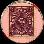 Timbre de 2 mark violet sur fond rose