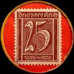 Timbre-monnaie J.H.Evering à Osnabrück - 25 pfennig lie-de-vin sur fond rouge - revers