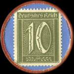 Timbre-monnaie Ewald Edel sekt - 10 pfennig olive sur fond bleu - revers