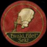 Timbre-monnaie Ewald Edel sekt - 5 pfennig lie-de-vin sur fond rouge - avers