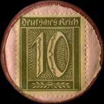Timbre-monnaie Ewald Edel sekt - 10 pfennig olive sur fond rose - revers