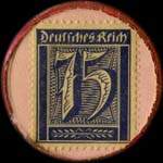 Timbre-monnaie Ewald Edel sekt - 75 pfennig bleu sur fond rose - revers