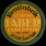 Timbre-monnaie Ludwig Faber � Elberfeld - 10 pfennig olive sur fond grenat - avers