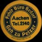 Timbre-monnaie Fehlt B�ro Bedarf - Geh zu Pelzer - Aachen - 30 pfennig vert sur fond rouge - avers
