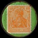 Timbre-monnaie Festa - 10 pfennig orange sur fond vert - revers