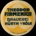 Timbre-monnaie Theodor Firmenich - Brauerei Hürth b/Köln type 2 - 10 pfennig olive sur fond bleu - avers