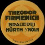 Timbre-monnaie Theodor Firmenich - Brauerei H�rth b/K�ln type 1 - 5 pfennig brun sur fond vert - avers