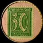 Timbre-monnaie Focke & Co à Münster - 30 pfennig vert sur fond rose - revers
