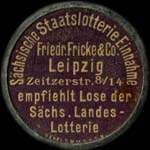 Timbre-monnaie Friedr.Fricke & Co à Leipzig - 25 pfennig marron sur fond brun - avers