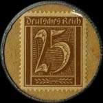 Timbre de 25 pfennig marron sur fond brun