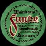 Timbre-monnaie Weinhaus Funke à Barmen - 5 pfennig lie-de-vin sur fond rose - avers